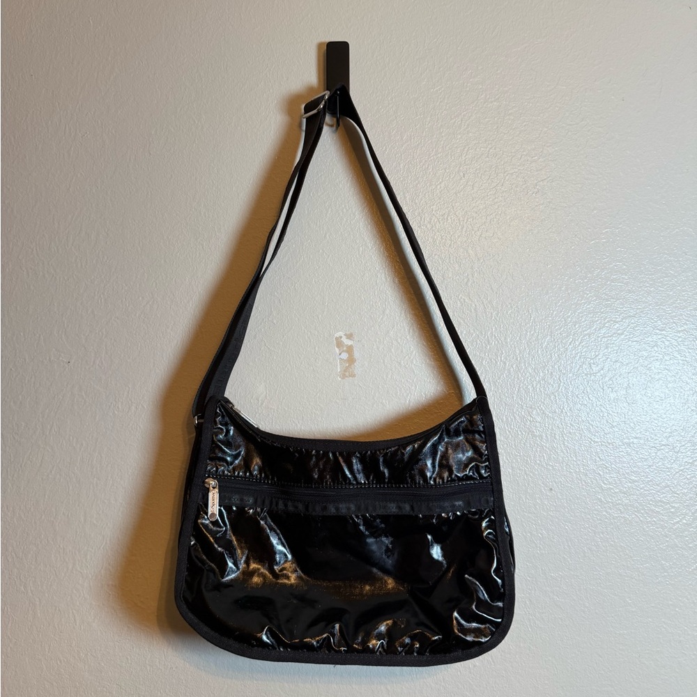 LeSportsac Classic Hobo bag in a‎ black shiny finish